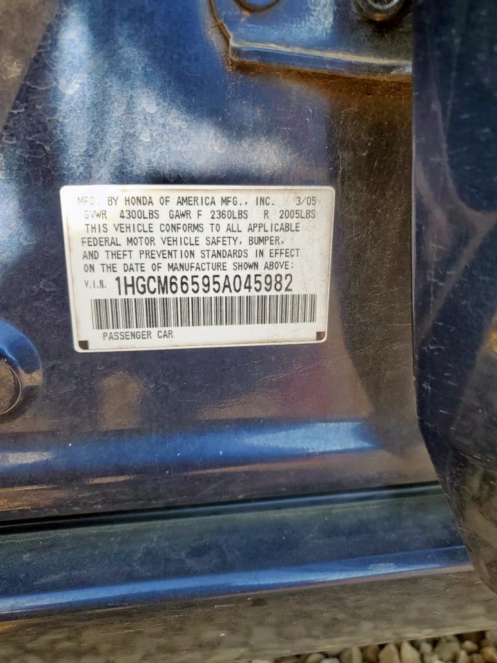 2005 Honda Accord Ex VIN: 1HGCM66595A045982 Lot: 86124455