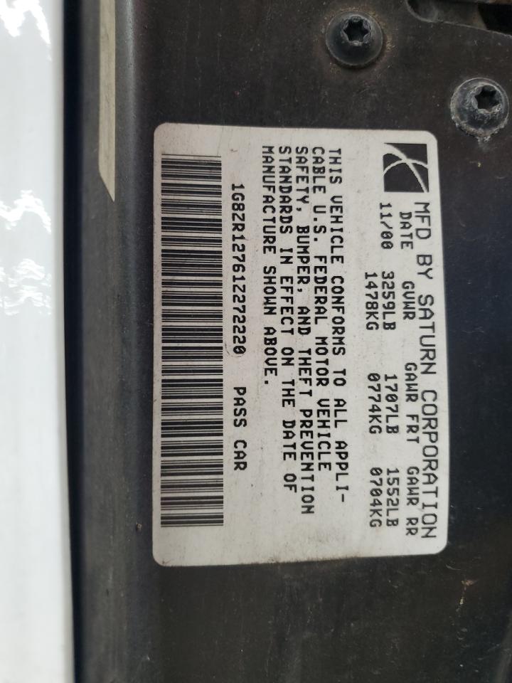 2001 Saturn Sc2 VIN: 1G8ZR12761Z272220 Lot: 89557665