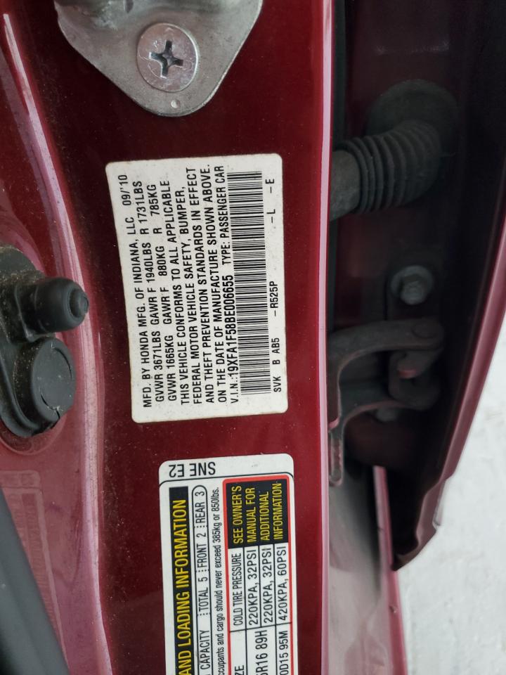2011 Honda Civic Lx VIN: 19XFA1F58BE006655 Lot: 89612715