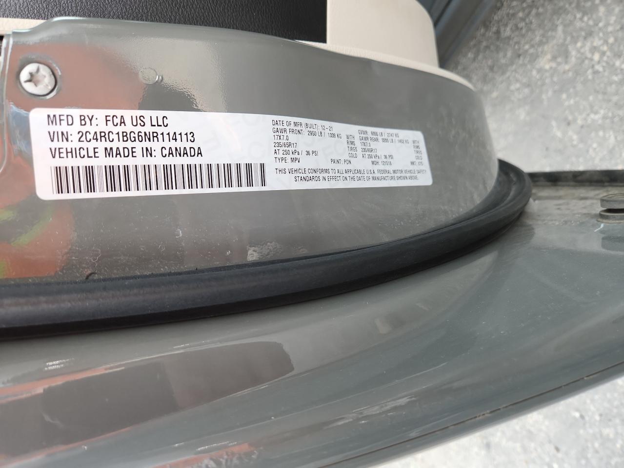 2022 Chrysler Pacifica Touring L VIN: 2C4RC1BG6NR114113 Lot: 84404545