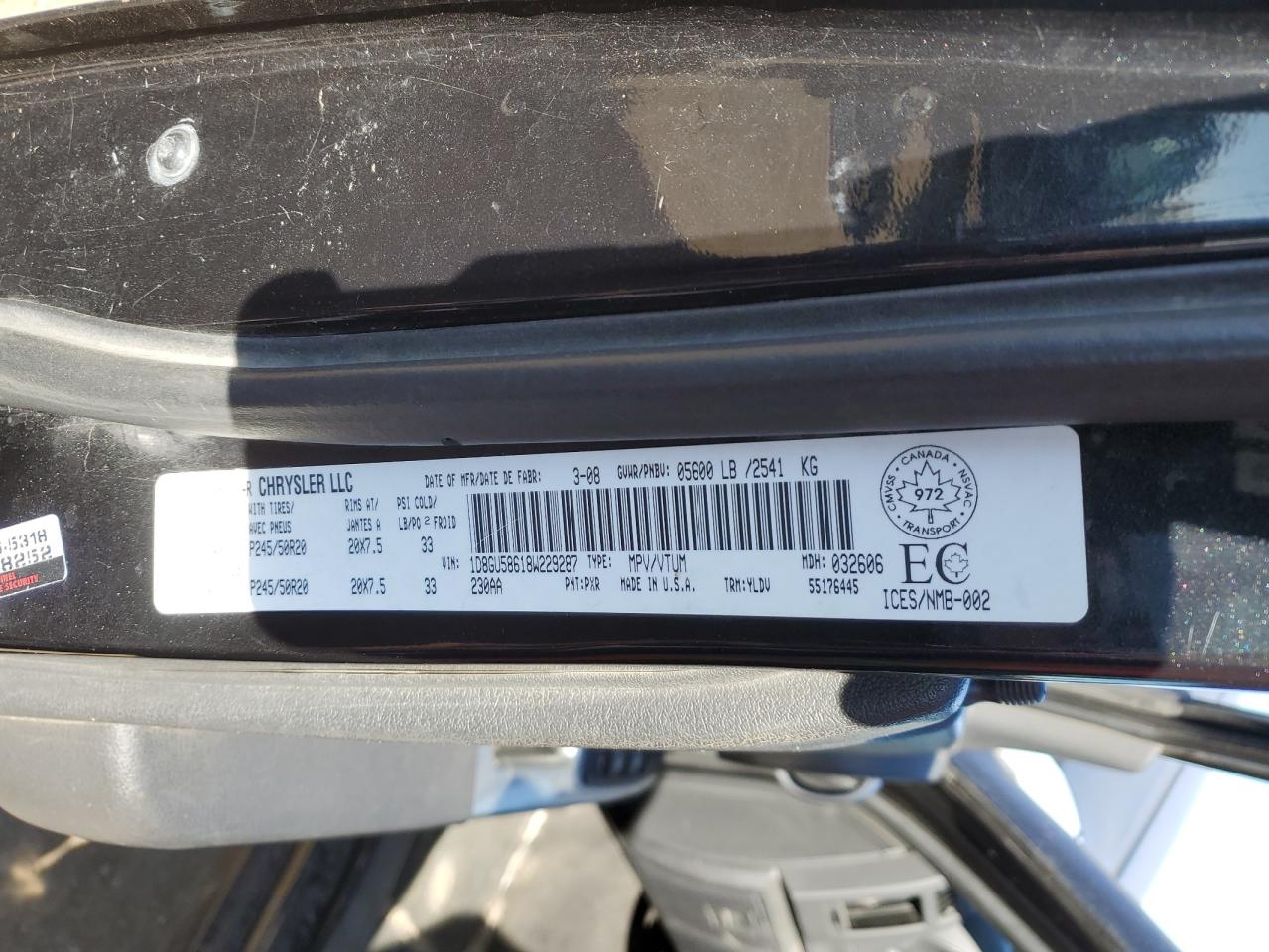 2008 Dodge Nitro R/T VIN: 1D8GU58618W229287 Lot: 86287425