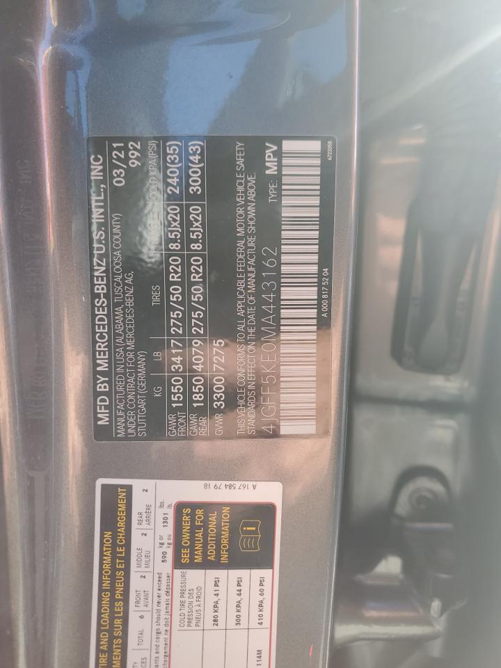 2021 Mercedes-Benz Gls 450 4Matic VIN: 4JGFF5KE0MA443162 Lot: 89487865