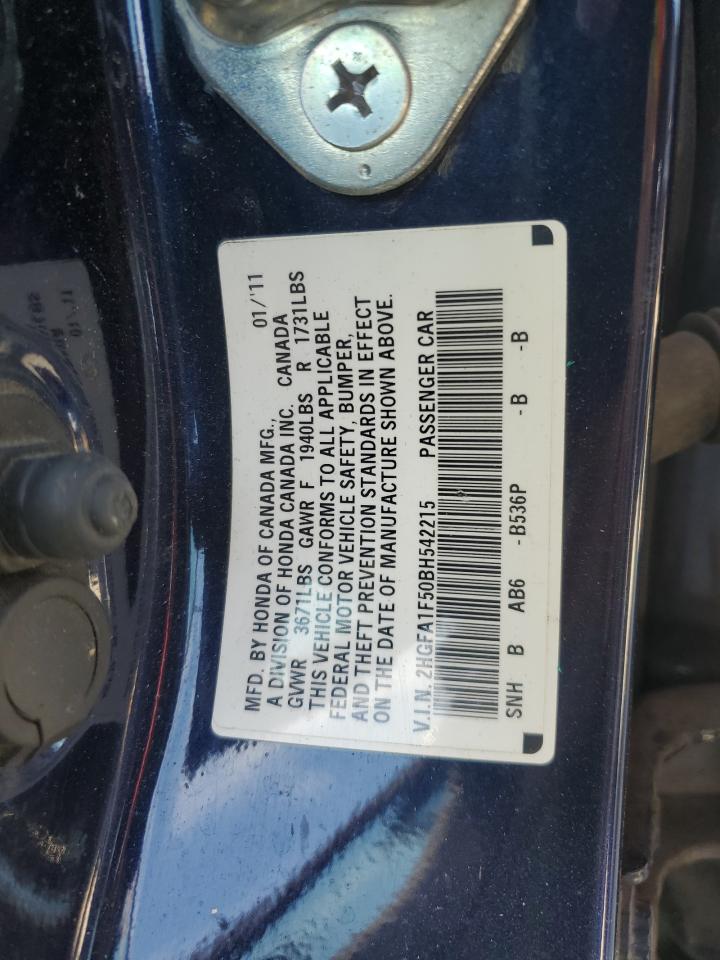 2011 Honda Civic Lx VIN: 2HGFA1F50BH542215 Lot: 81930315