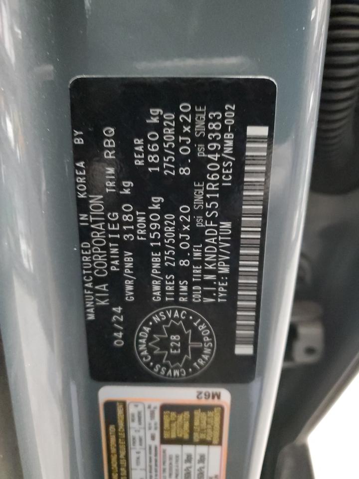 2024 Kia Ev9 Land VIN: KNDADFS51R6049383 Lot: 90311325