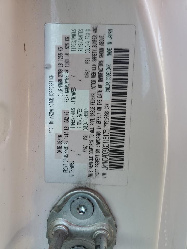 2016 Mazda Mx-5 Miata Grand Touring VIN: JM1NDAD79G0118176 Lot: 90621475