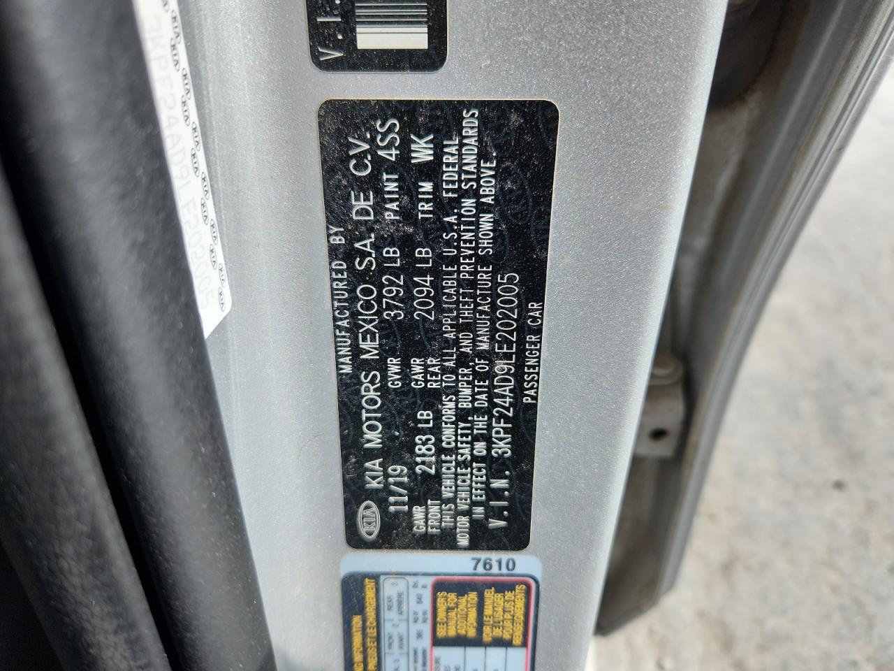 2020 Kia Forte Fe VIN: 3KPF24AD9LE202005 Lot: 86313955