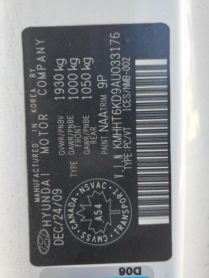 2010 Hyundai Genesis Coupe 2.0T VIN: KMHHT6KD9AU033176 Lot: 86165805