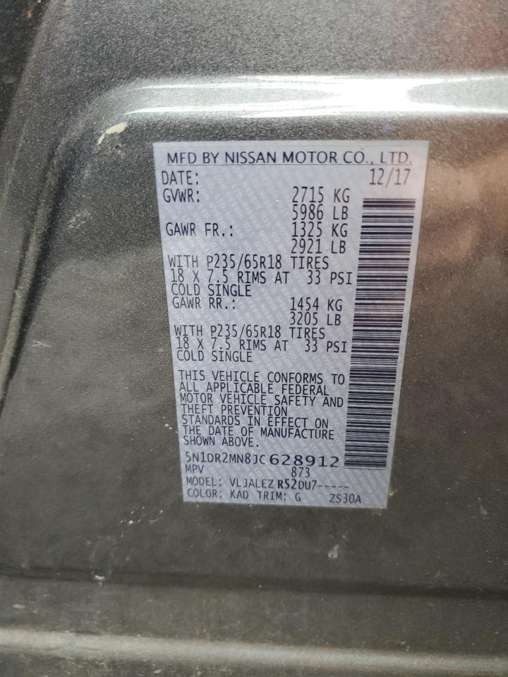 2018 Nissan Pathfinder S VIN: 5N1DR2MN8JC628912 Lot: 82449975