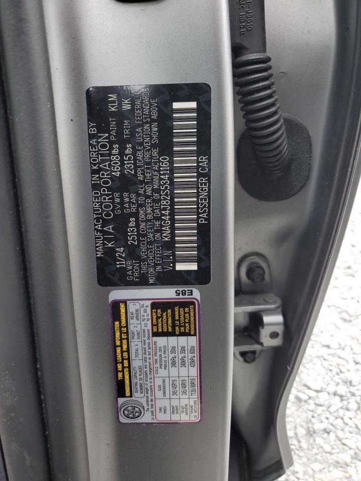 2025 Kia K5 Gt VIN: KNAG44J82S5341160 Lot: 86122105