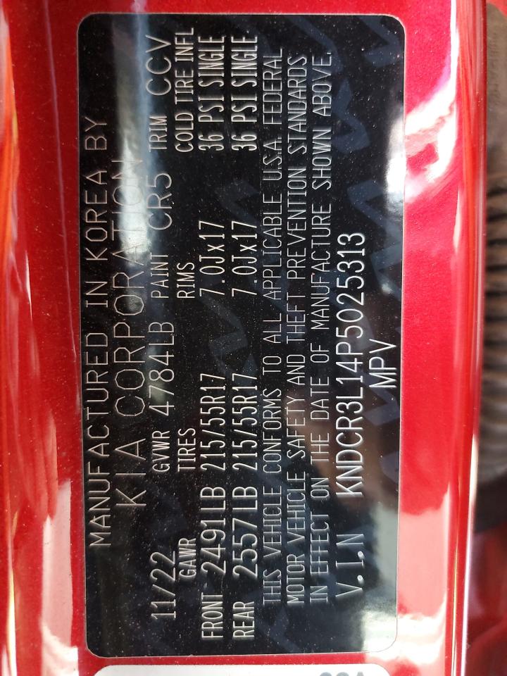 2023 Kia Niro Wind VIN: KNDCR3L14P5025313 Lot: 87022285