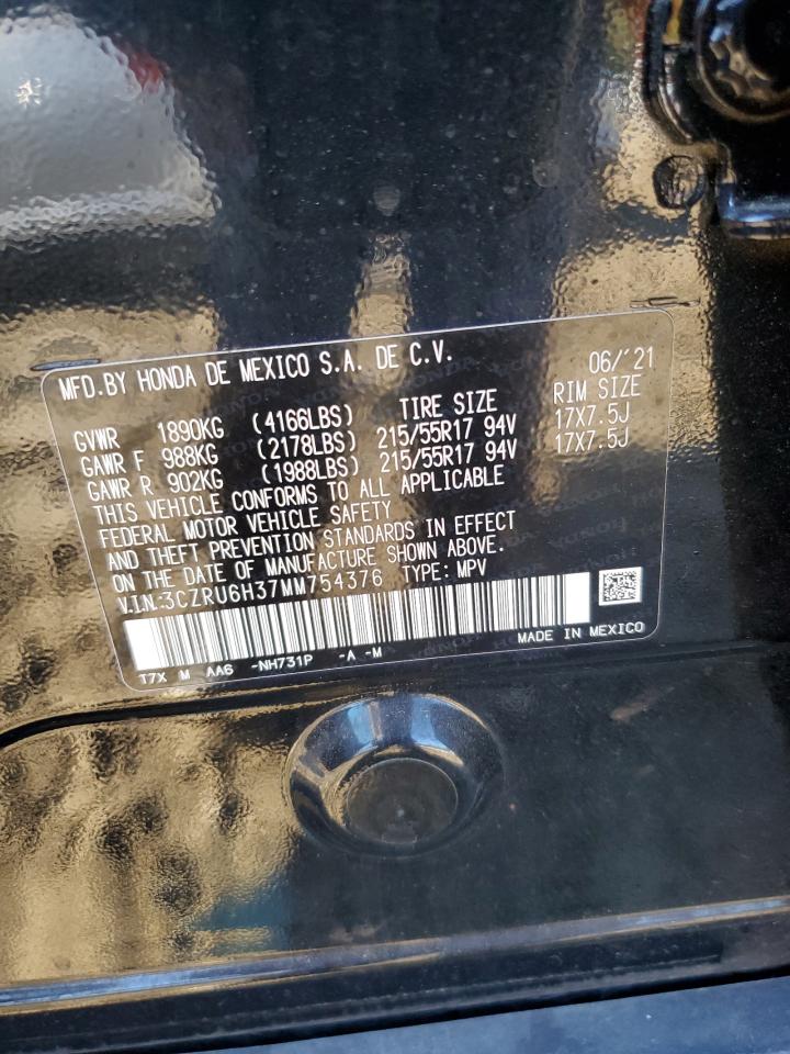 2021 Honda Hr-V Lx VIN: 3CZRU6H37MM754376 Lot: 85777555