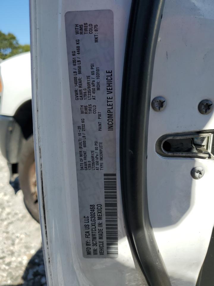 2020 Ram 3500 VIN: 3C7WRTCLXLG302468 Lot: 87012055