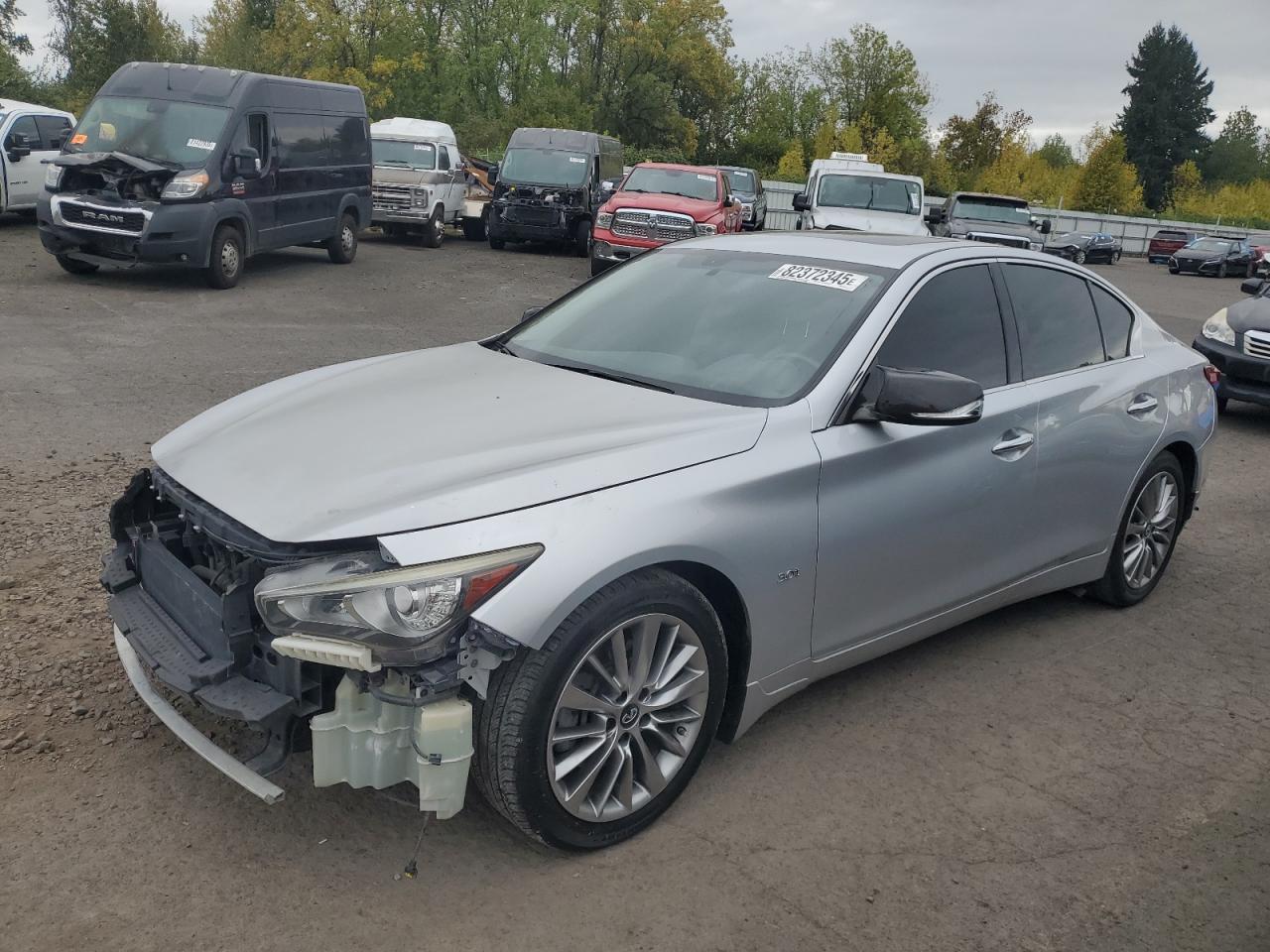 2018 Infiniti Q50 Luxe silver  Gasoline JN1EV7AP1JM356871 photo #1