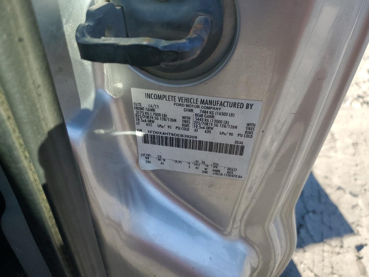 2013 Ford F450 Super Duty VIN: 1FD0X4HT9DEB39209 Lot: 84224825