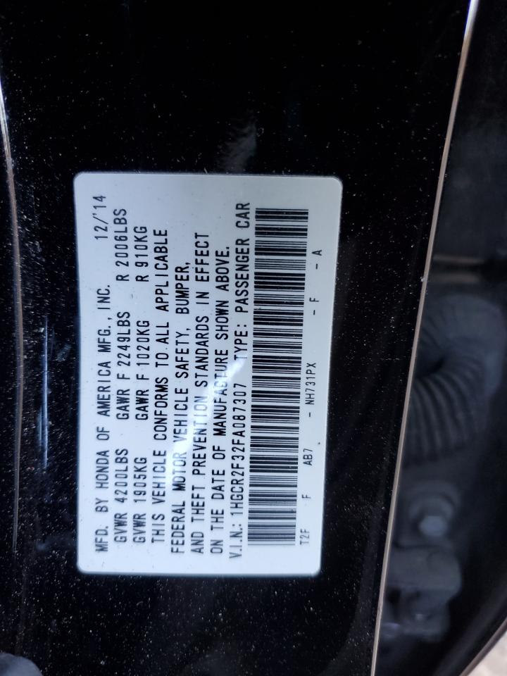 2015 Honda Accord Lx VIN: 1HGCR2F32FA087307 Lot: 82458065