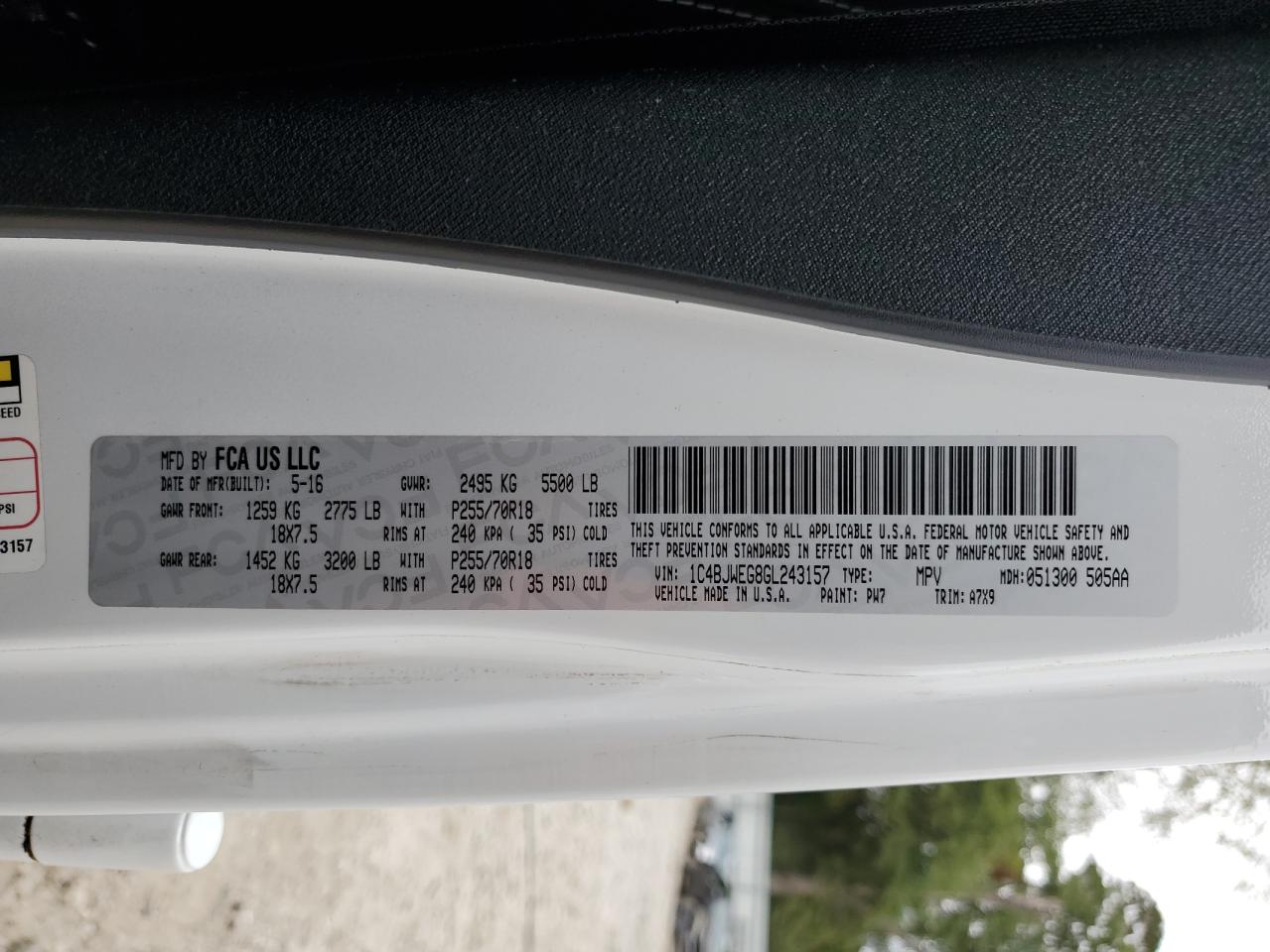 2016 Jeep Wrangler Unlimited Sahara VIN: 1C4BJWEG8GL243157 Lot: 84866985