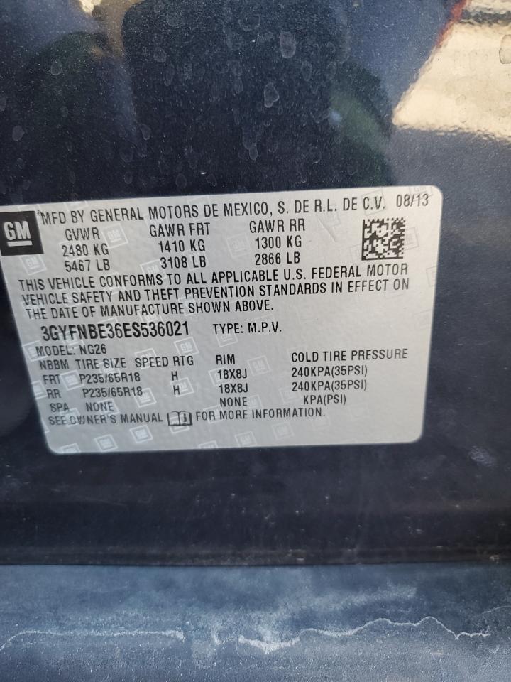 2014 Cadillac Srx Luxury Collection VIN: 3GYFNBE36ES536021 Lot: 86476625