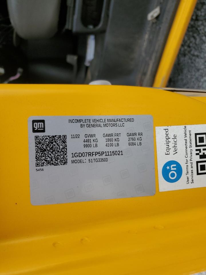 2023 GMC Savana Cutaway G3500 VIN: 1GD07RFP5P1115021 Lot: 81590335