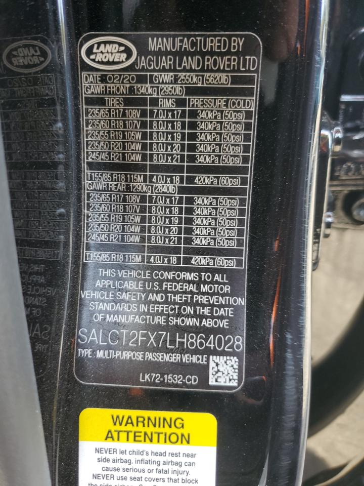 2020 Land Rover Discovery Sport S R-Dynamic VIN: SALCT2FX7LH864028 Lot: 87479725