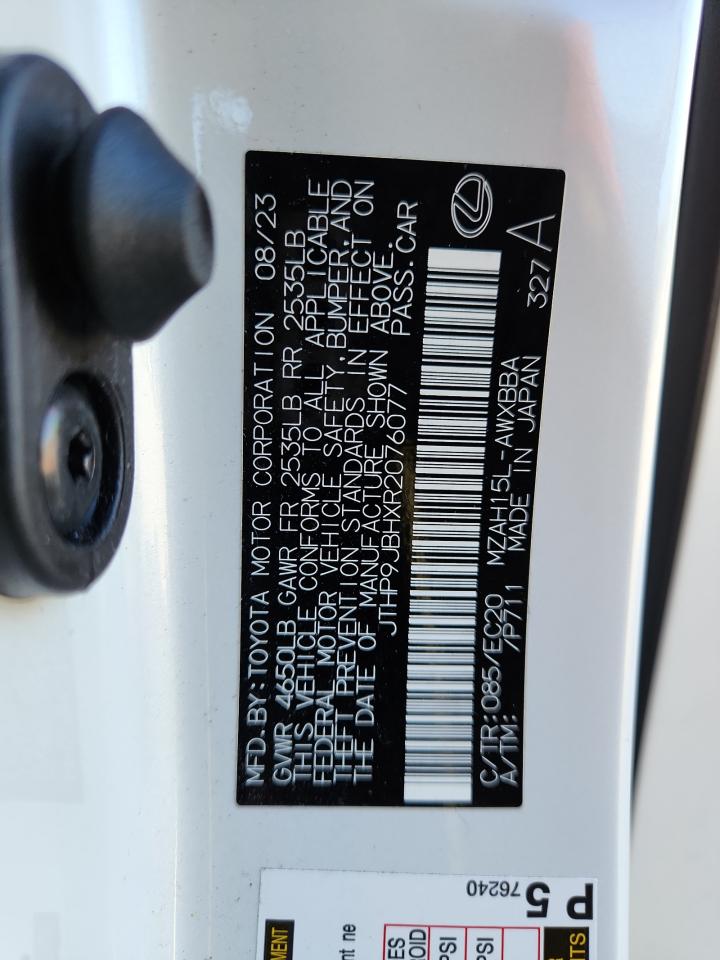 2024 Lexus Ux 250H Premium VIN: JTHP9JBHXR2076077 Lot: 84903735