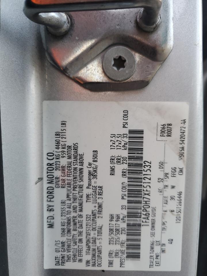 2015 Ford Fusion Se VIN: 1FA6P0H7XF5121532 Lot: 89849255