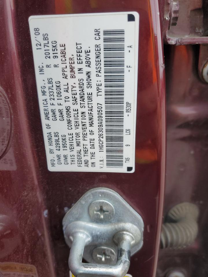 2009 Honda Accord Lx VIN: 1HGCP26309A090507 Lot: 81949965