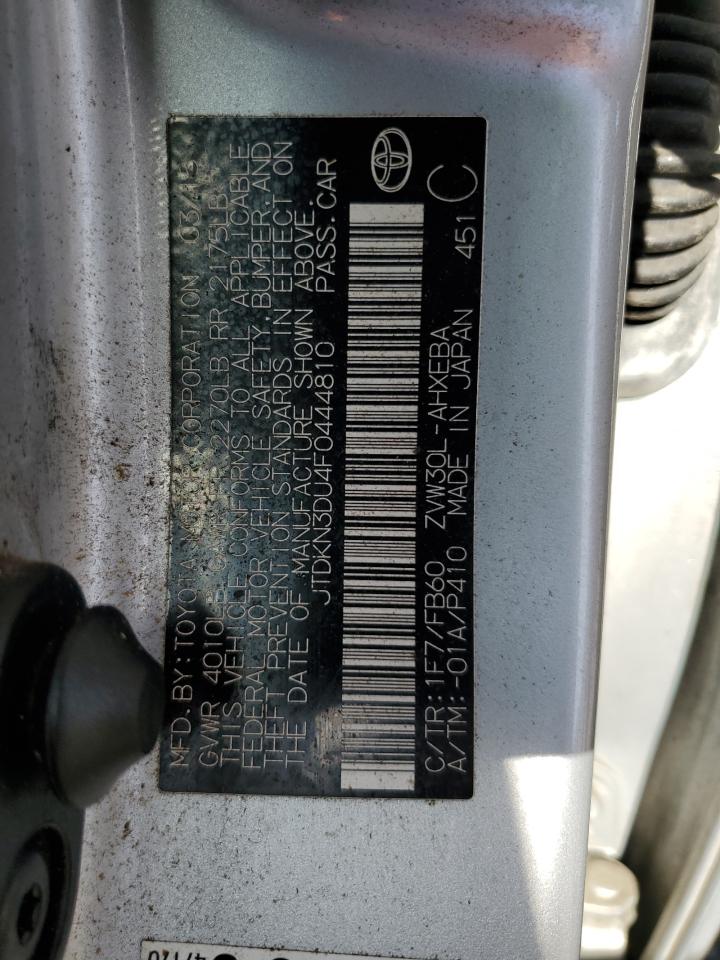 2015 Toyota Prius VIN: JTDKN3DU4F0444810 Lot: 84962805