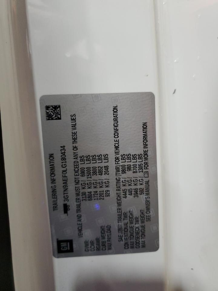 2020 GMC Sierra K1500 VIN: 3GTN9AEF0LG180434 Lot: 86311295