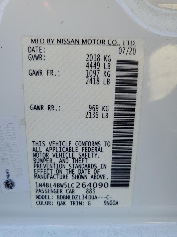 2020 Nissan Altima S VIN: 1N4BL4BW5LC264090 Lot: 90711355