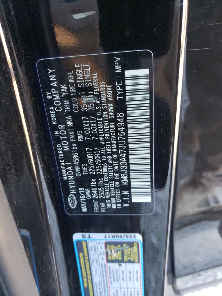 2018 Hyundai Tucson Sel VIN: KM8J33A47JU764948 Lot: 84195395