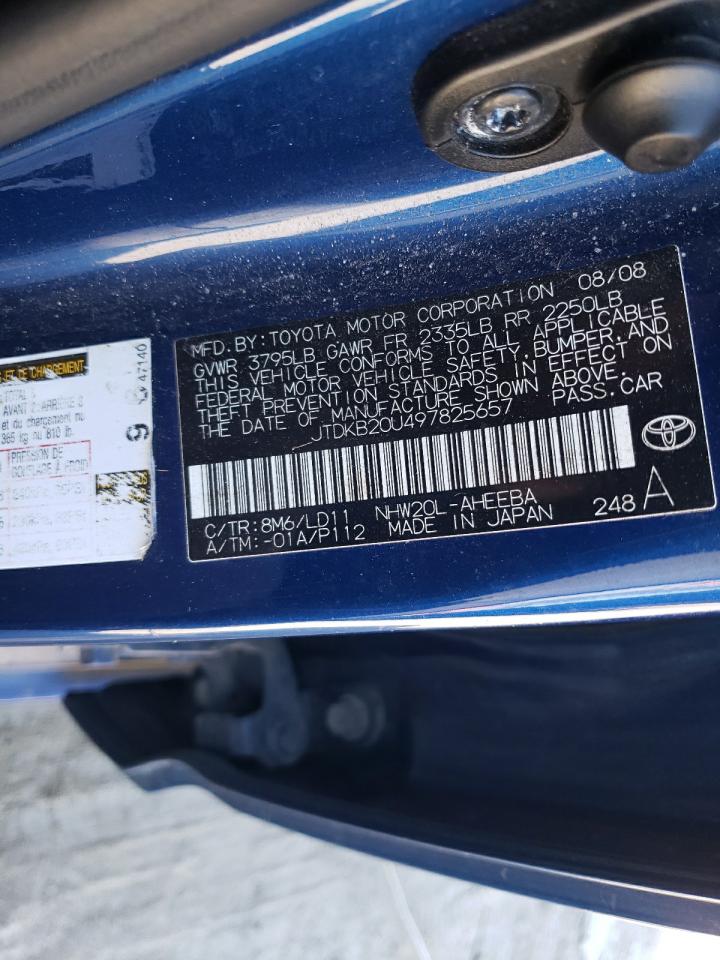 2009 Toyota Prius VIN: JTDKB20U497825657 Lot: 86538275