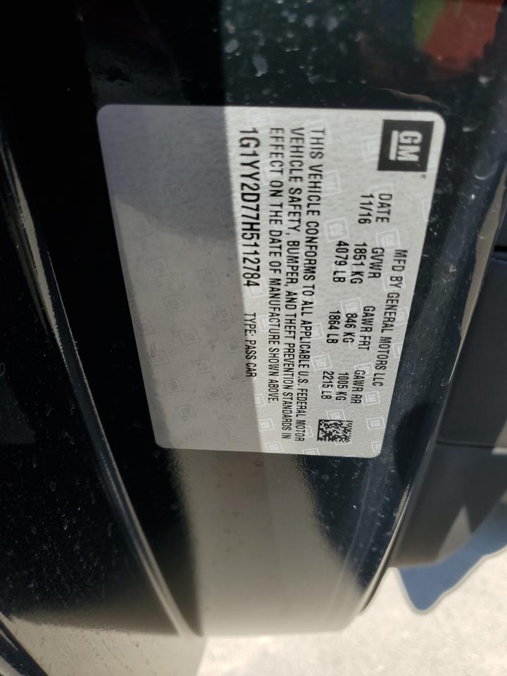 2017 Chevrolet Corvette Grand Sport 2Lt VIN: 1G1YY2D77H5112784 Lot: 87244475