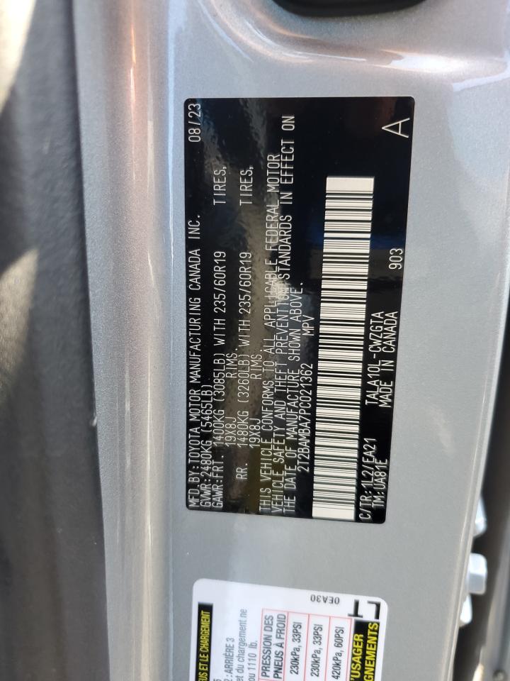 2023 Lexus Rx 350 Base VIN: 2T2BAMBA7PC021362 Lot: 86196125