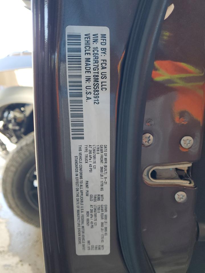 2021 Ram 1500 Classic Slt VIN: 1C6RR7GT8MS583912 Lot: 85848835