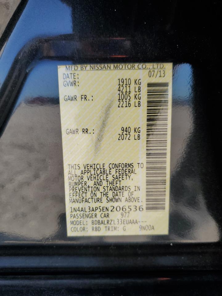 2014 Nissan Altima 2.5 VIN: 1N4AL3AP5EN206536 Lot: 81751135