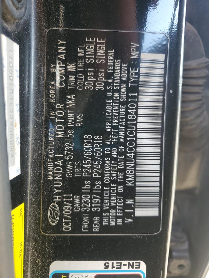 2012 Hyundai Veracruz Gls VIN: KM8NU4CC1CU184011 Lot: 84589405