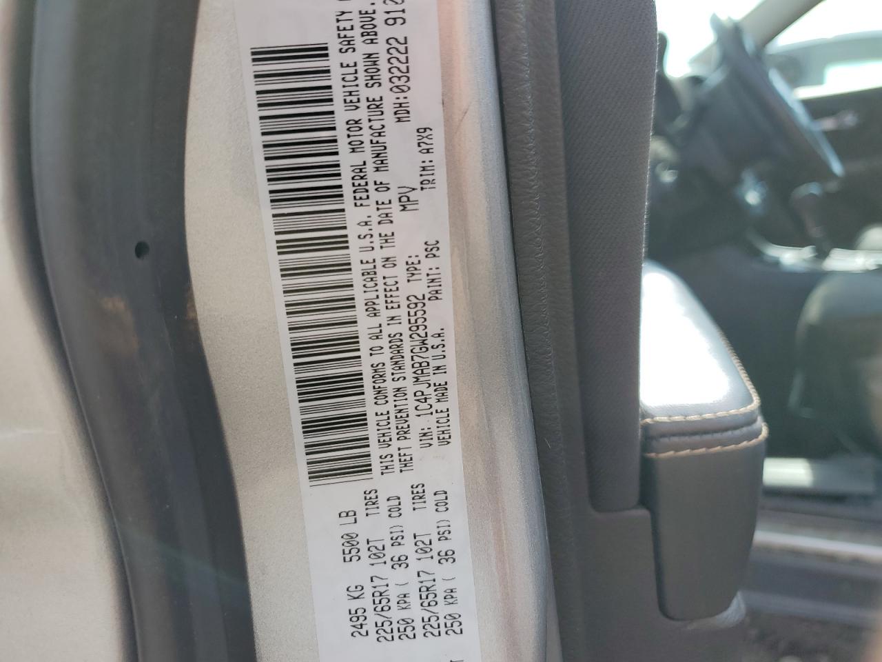 2016 Jeep Cherokee Sport VIN: 1C4PJMAB7GW295592 Lot: 81895715