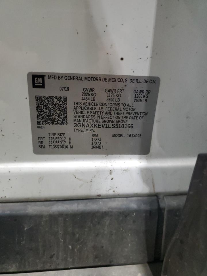 2020 Chevrolet Equinox Lt VIN: 3GNAXKEV1LS510166 Lot: 89546875