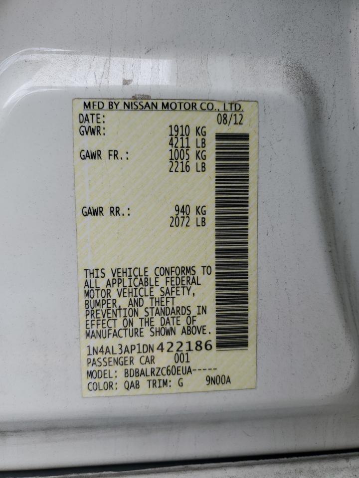 2013 Nissan Altima 2.5 VIN: 1N4AL3AP1DN422186 Lot: 86681155