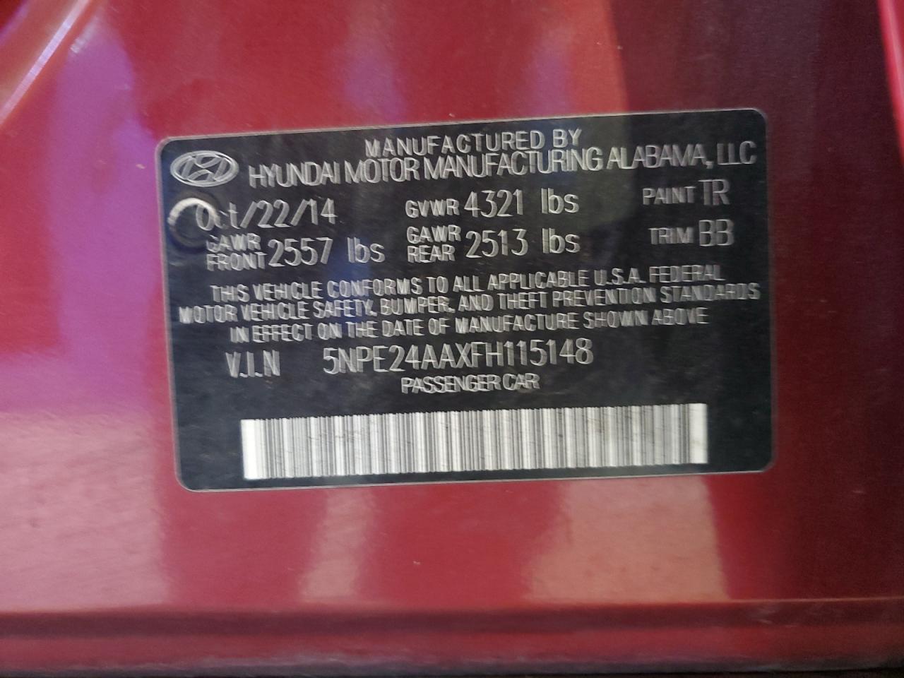 2015 Hyundai Sonata Eco VIN: 5NPE24AAXFH115148 Lot: 82344715