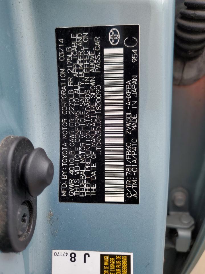 2014 Toyota Prius VIN: JTDKN3DU2E1820090 Lot: 86262985