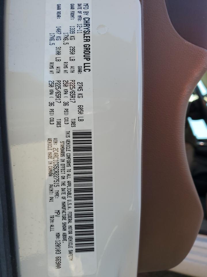 2012 Chrysler Town & Country Touring L VIN: 2C4RC1CG5CR227515 Lot: 82534065