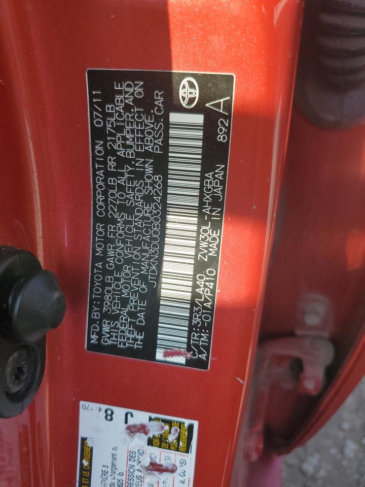 2011 Toyota Prius VIN: JTDKN3DU0B0324268 Lot: 82466565