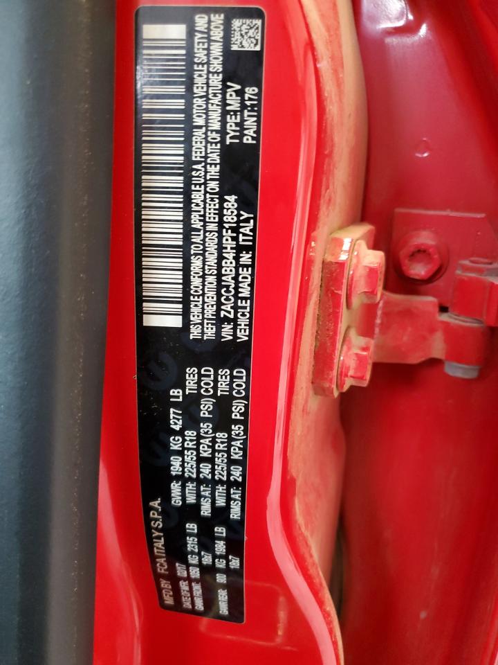 2017 Jeep Renegade Latitude VIN: ZACCJABB4HPF18584 Lot: 87101375