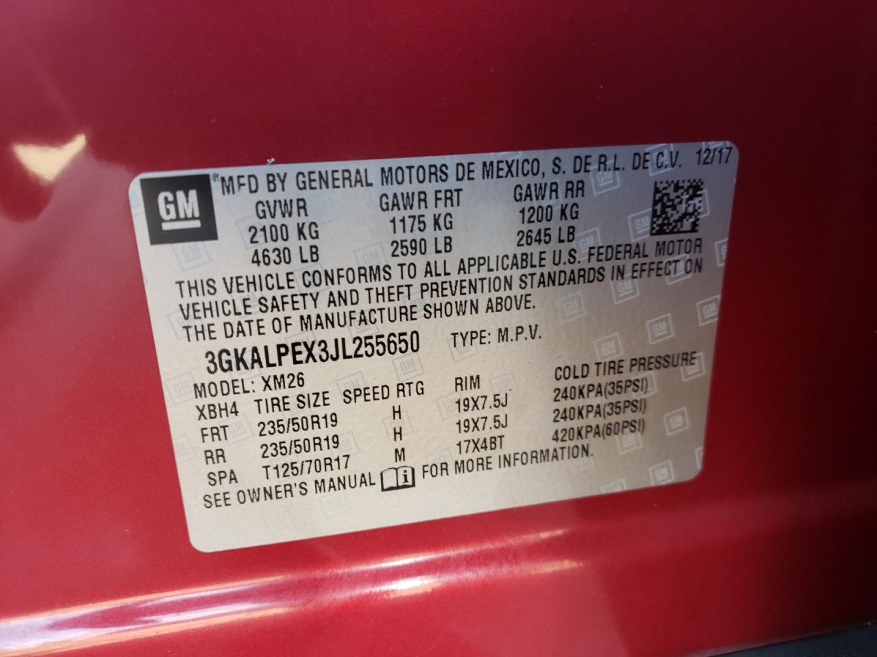 2018 GMC Terrain Slt VIN: 3GKALPEX3JL255650 Lot: 89854775