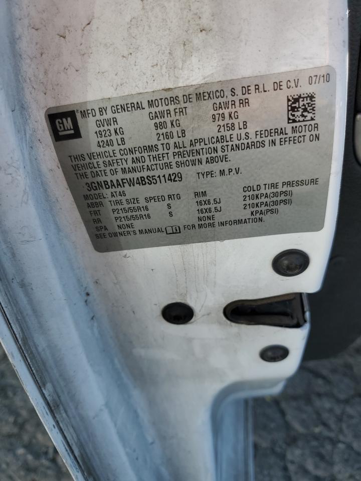 2011 Chevrolet Hhr Ls VIN: 3GNBAAFW4BS511429 Lot: 87005685