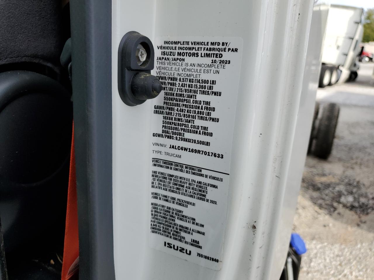 2024 Isuzu Npr Hd Truck Cab And Chassis VIN: JALC4W169R7017633 Lot: 85204595