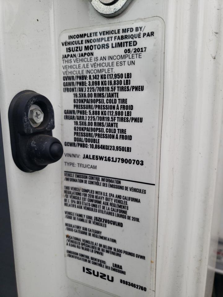 2018 Isuzu Nqr Box Truck VIN: JALE5W161J7900703 Lot: 84548175