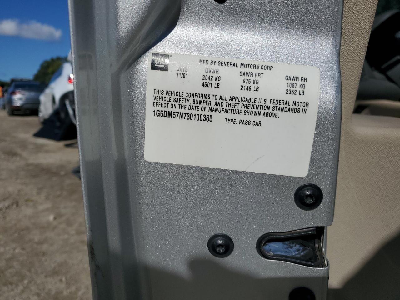 2003 Cadillac Cts VIN: 1G6DM57N730100365 Lot: 84602925