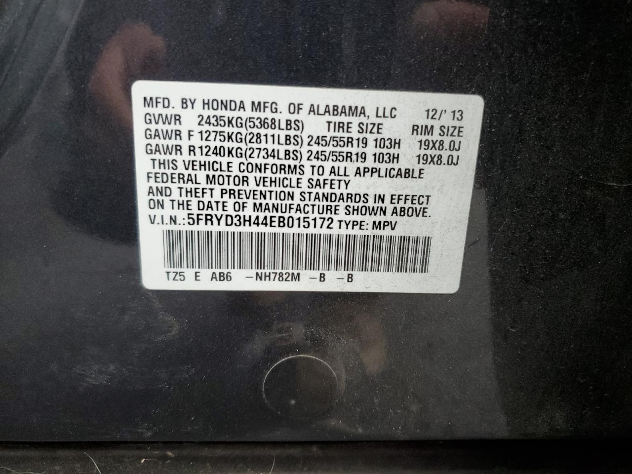 2014 Acura Mdx Technology VIN: 5FRYD3H44EB015172 Lot: 82755335